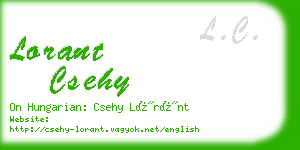 lorant csehy business card